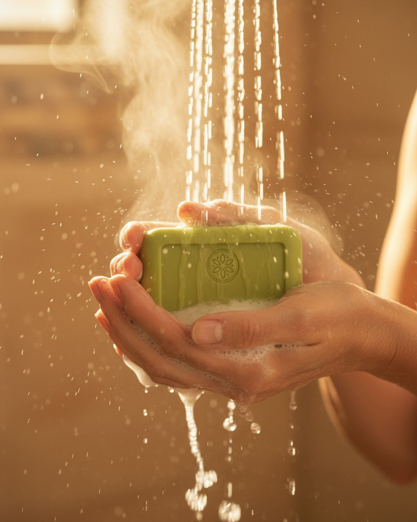Soap lathering in hands