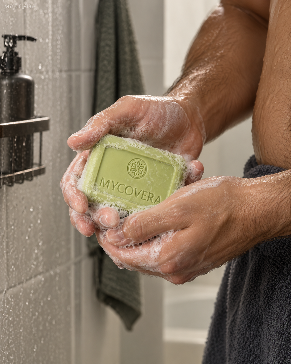 Mycovera BioShield Soap in use
